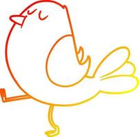 warm gradient line drawing cartoon bird vector