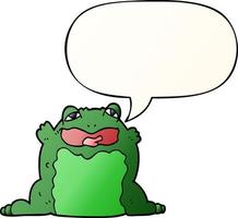 cartoon toad and speech bubble in smooth gradient style vector