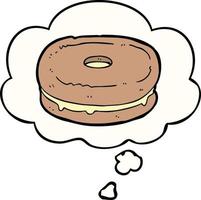 cartoon biscuit and thought bubble vector