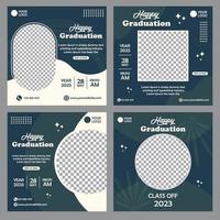 happy graduation banner template vector