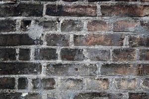 Old brick wall. Texture of old weathered brick wall panoramic background photo