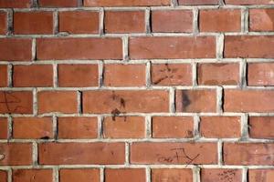 Old brick wall. Texture of old weathered brick wall panoramic background photo