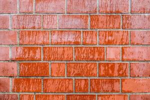 Old brick wall. Texture of old weathered brick wall panoramic background photo