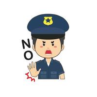 Police Sticker with No Poses vector