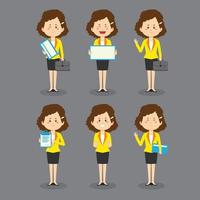 Business Woman with Various Poses Expressions vector