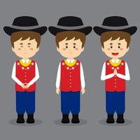 Sweden Character with Various Expression vector