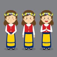Sweden Character with Various Expression vector