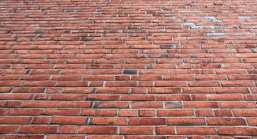 Old brick wall. Texture of old weathered brick wall panoramic background photo