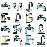 Faucet icons vector flat