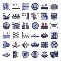 Fabric feature icons vector flat