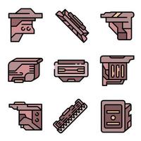 Cartridge icons set vector flat