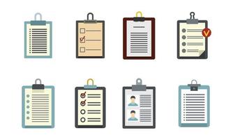 To do list icon set, flat style vector