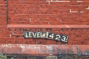 Old brick wall. Texture of old weathered brick wall panoramic background photo