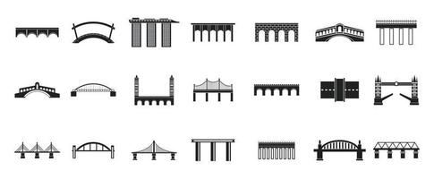 Bridge icon set, simple style vector