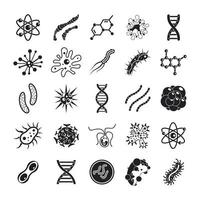 Virus icon set, simple style vector