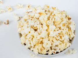 Top view of the salty flavour popcorn. photo