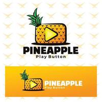 pineapple youtube play button art illustration vector