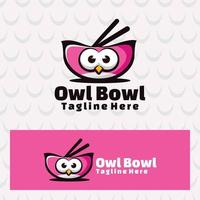 Cute owl bowl art illustration