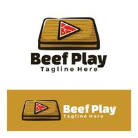 Beef play with wood art illustration vector