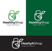 healthy shop creative logo vector