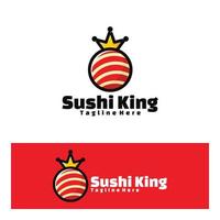 ilustración de logotipo de arte de rey de sushi vector