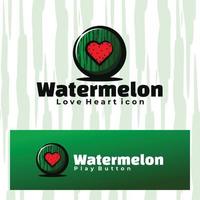 Watermelon love heart icon illustration vector