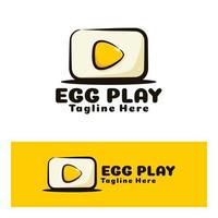 Egg movie, youtube play button art illustration vector