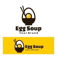 Egg soup logo art illustration vector