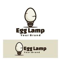 Egg lamp logo art illustration vector