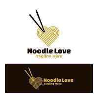 Logo noodle love art illustration vector