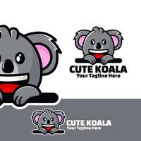 cute logo koala art illustration vector