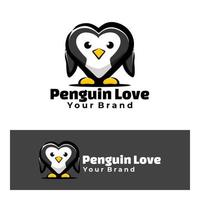ejemplo lindo del arte del amor del pingüino vector