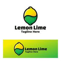 logo lemon lime art illustration vector