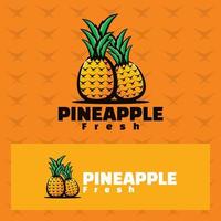 ilustración de logotipo fresco de piña vector