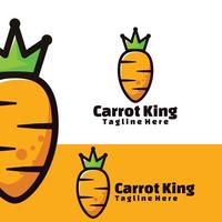 Cute carrot king logo art illustration vector