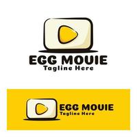 Egg movie, youtube play button art illustration vector