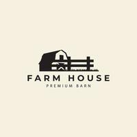 Farmhouse and ranch in the barn  retro style logo vector icon symbol illustration design