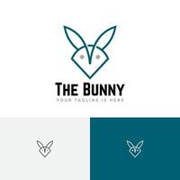 conejito conejo liebre cabeza simple línea moderna logo vector