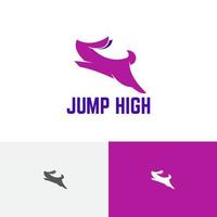 Bunny Rabbit Hare Run Jump High Silhouette Logo vector