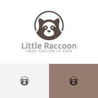 Circle Cute Little Raccoon Animal Zoo Logo vector