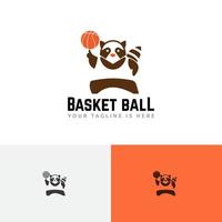 mapache baloncesto deporte club juegos vida saludable logo vector