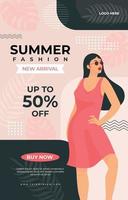 New Arrival Summer Fashion Poster Template vector