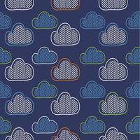 Clouds all over print pattern vector