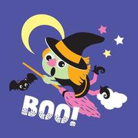 Little witch halloween isolated icon vector