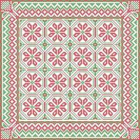 Winter knitted pattern in red and green vector