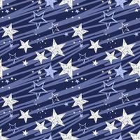 Stars seamless repeat all over pattern vector