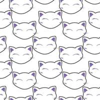 Cat face seamless repeat pattern vector