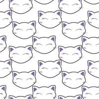 Cat face seamless repeat pattern vector