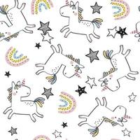 Unicorn seamless repeat pattern print vector