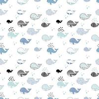 Whales icons seamless repeat pattern vector